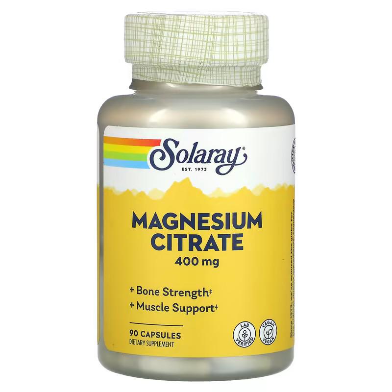 Магний Solaray Magnesium Citrate 400 мг 90 Capsules (SOR-46301)