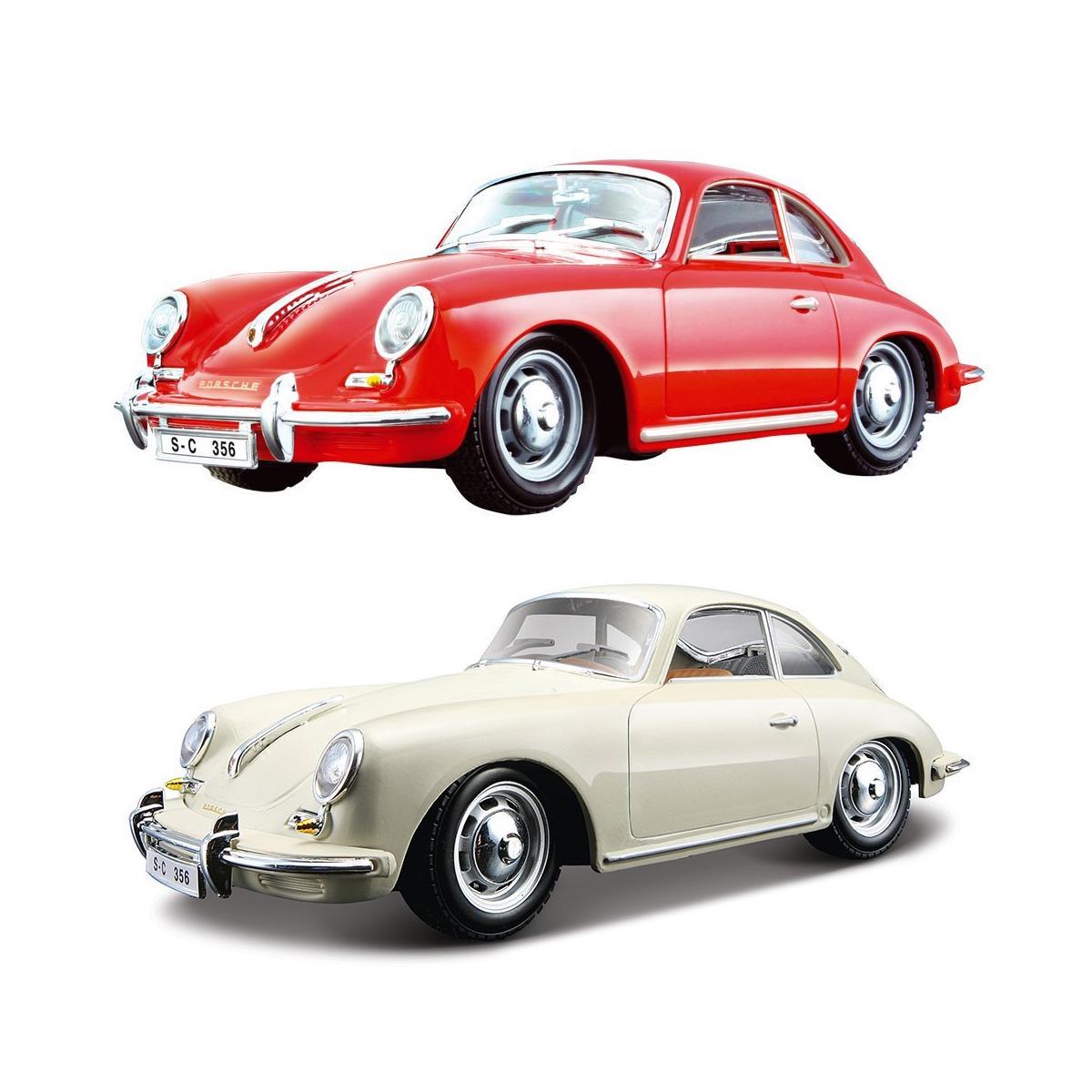 Автомодель игрушечная детская PORSCHE 356B 1961 1:24 Слоновая кость/Красный