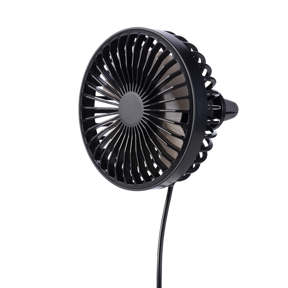 Автомобильный мини вентилятор SUNROZ Car Mini Fan в дефлектор LED Черный (SUN7304)