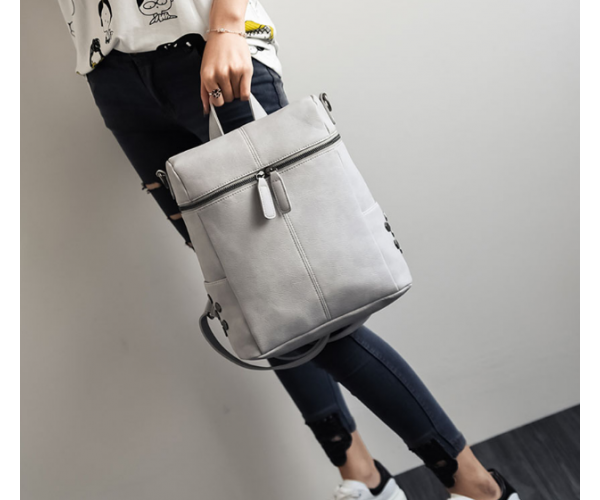 Рюкзак-сумка 30х26х12 см Сірий (375) - фото 5 Рюкзак-сумка 30х26х12 см Сірий (375) - фото 5