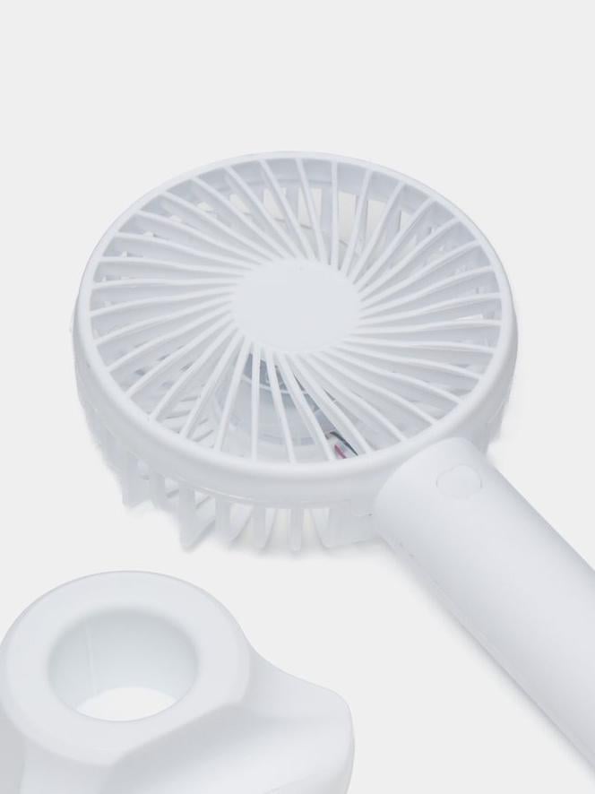 Вентилятор-міні ручний на акумуляторі X-9 800 мАг USB 3 швидкості знімна підставка Білий (38-біл-6372) - фото 9 Вентилятор-міні ручний на акумуляторі X-9 800 мАг USB 3 швидкості знімна підставка Білий (38-біл-6372) - фото 9