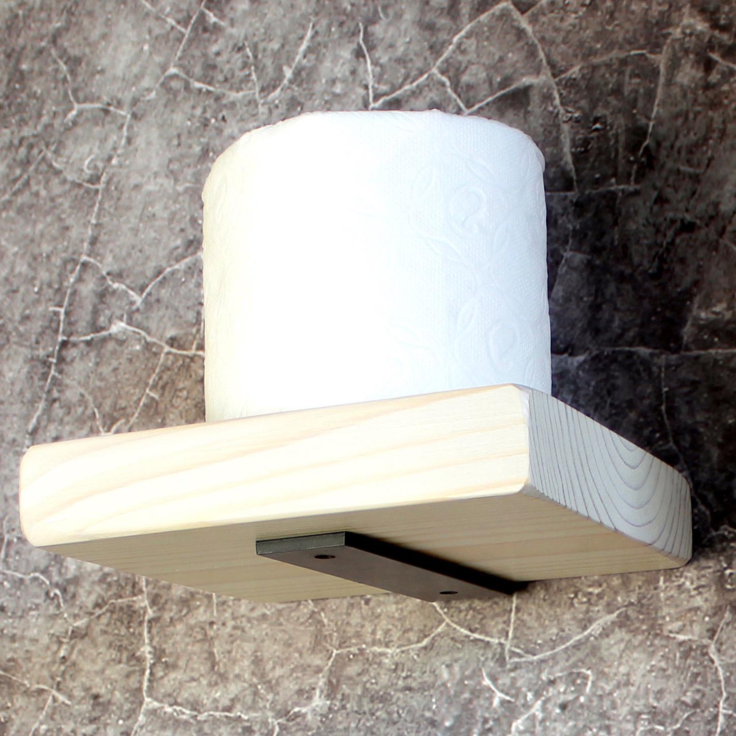 Тримач полиця для туалетного паперу Лофт 155 мм Біло-чорний