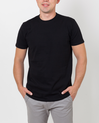 Футболка мужская GBI Стандарт хлопковая L Черный (12549-м)