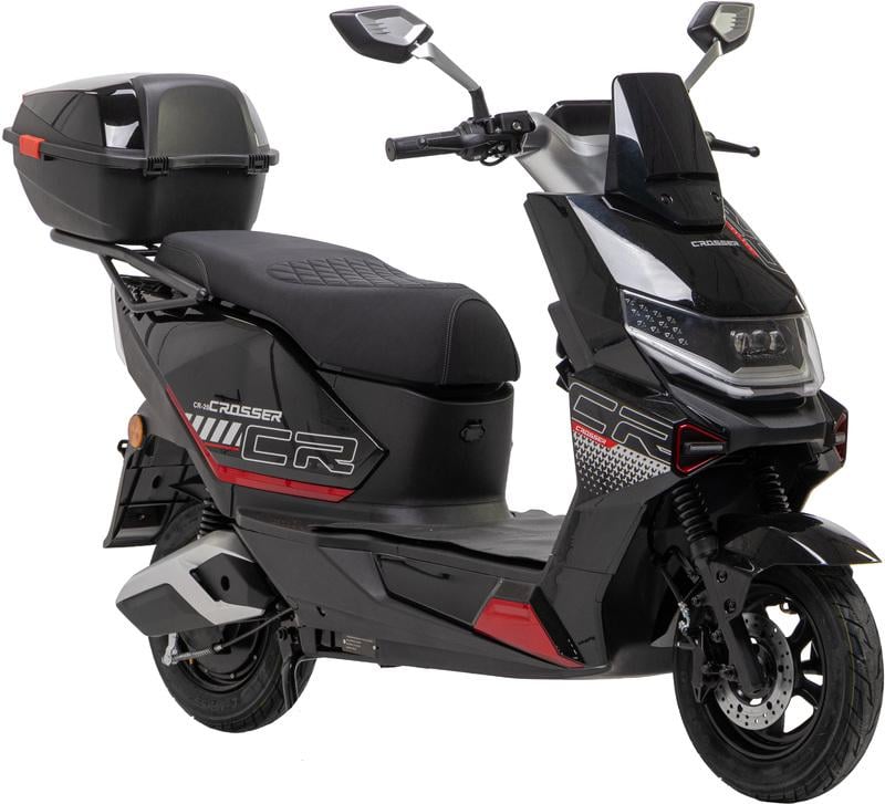 Электроскутер двухместный Crosser CR20 NEW 1200W 72V/20Ah Черный