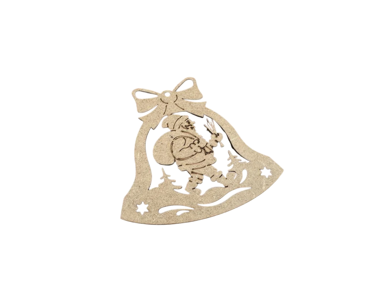 Ялинкова новорічна іграшка Дзвіночок з ДВП під розпис 90х85 мм Бежевий (HP-104-3)