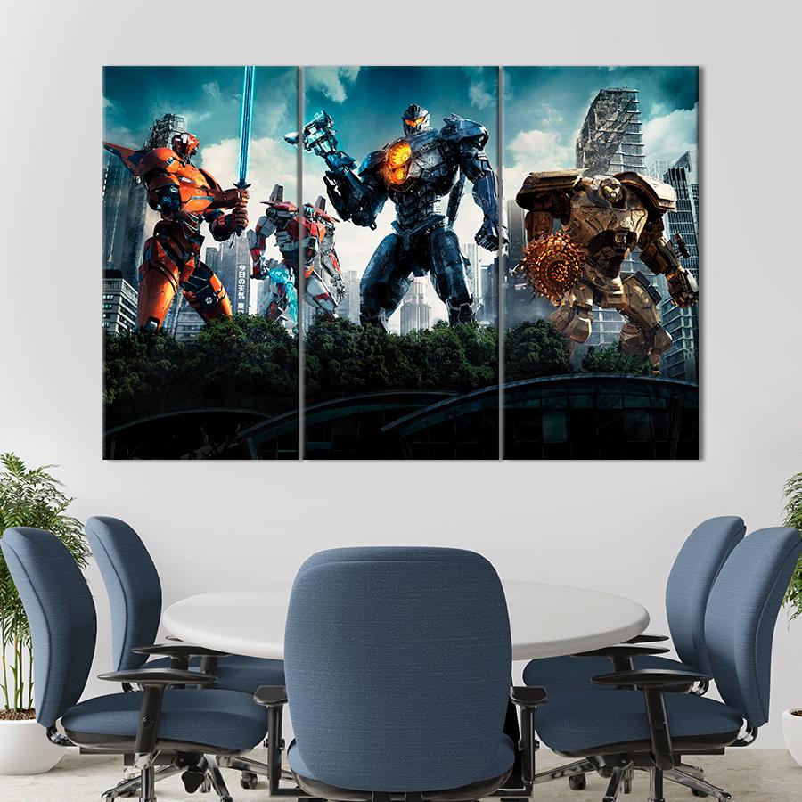 Настенний декор Четыре робота-егеря Тихоокеанский рубеж 78x48 см (A79-3)