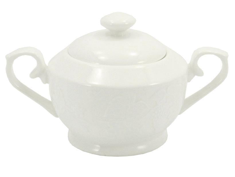 Цукорниця порцелянова Interos Зара з кришкою 500 мл Білий (S0211)