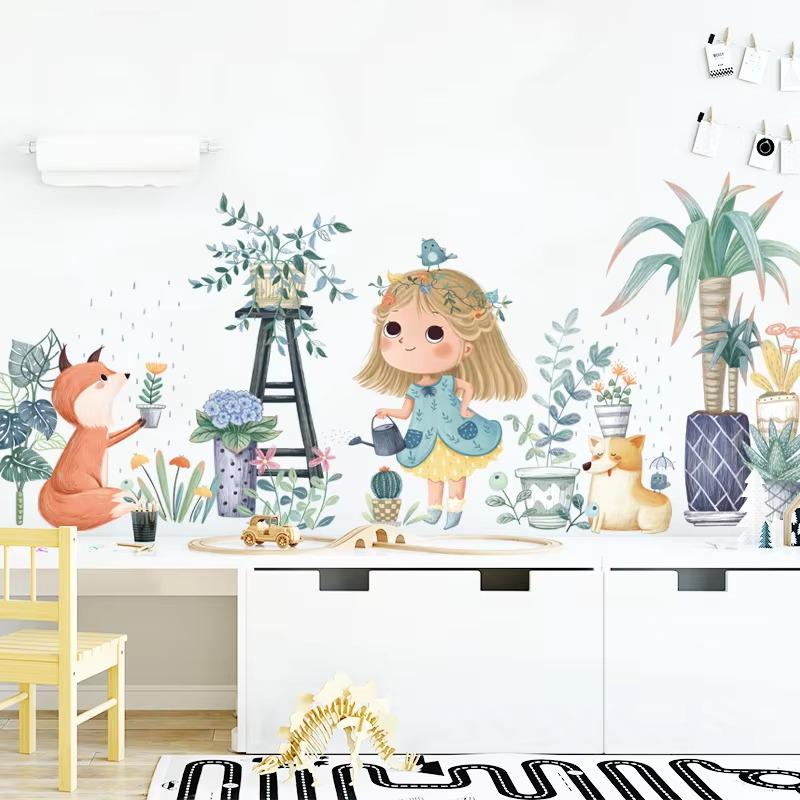 Набір вінілових наліпок Дівчинка з лійкою в дитячу кімнату на стіну для хлопчиків і дівчаток 30х90 см - фото 3 Набір вінілових наліпок Дівчинка з лійкою в дитячу кімнату на стіну для хлопчиків і дівчаток 30х90 см - фото 3