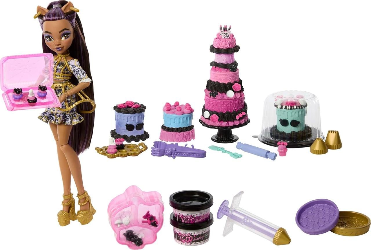 Кукла Monster High Scaly Sweet Birthday Cake Kit with Clawdeen Wolf Страшно сладкий день рождения (JBG78)