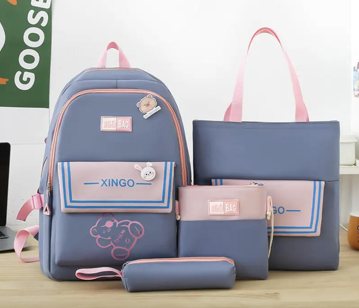 Школьный рюкзак для девочки XGO BAG 4в1 рюкзак/шоппер/пенал/сумочка Голубой - фото 1 Школьный рюкзак для девочки XGO BAG 4в1 рюкзак/шоппер/пенал/сумочка Голубой - фото 1