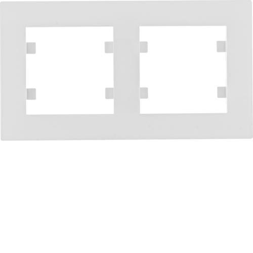 Рамка 2-постова Hager Lumina-Intens горизонтальна 158,5х87,4х10,4 мм Білий (WL5720)