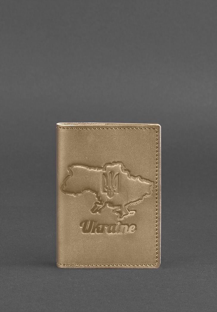 Обложка кожаная для паспорта с картой Украины Светло-бежевый (A-028048) Обложка кожаная для паспорта с картой Украины Светло-бежевый (A-028048)