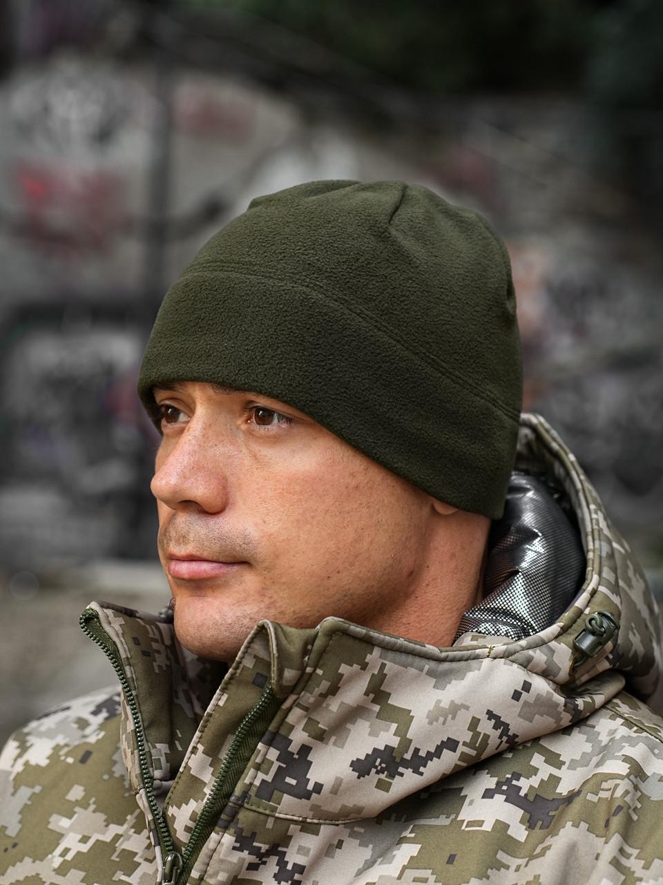 Шапка флисовая Олива (1911707730)