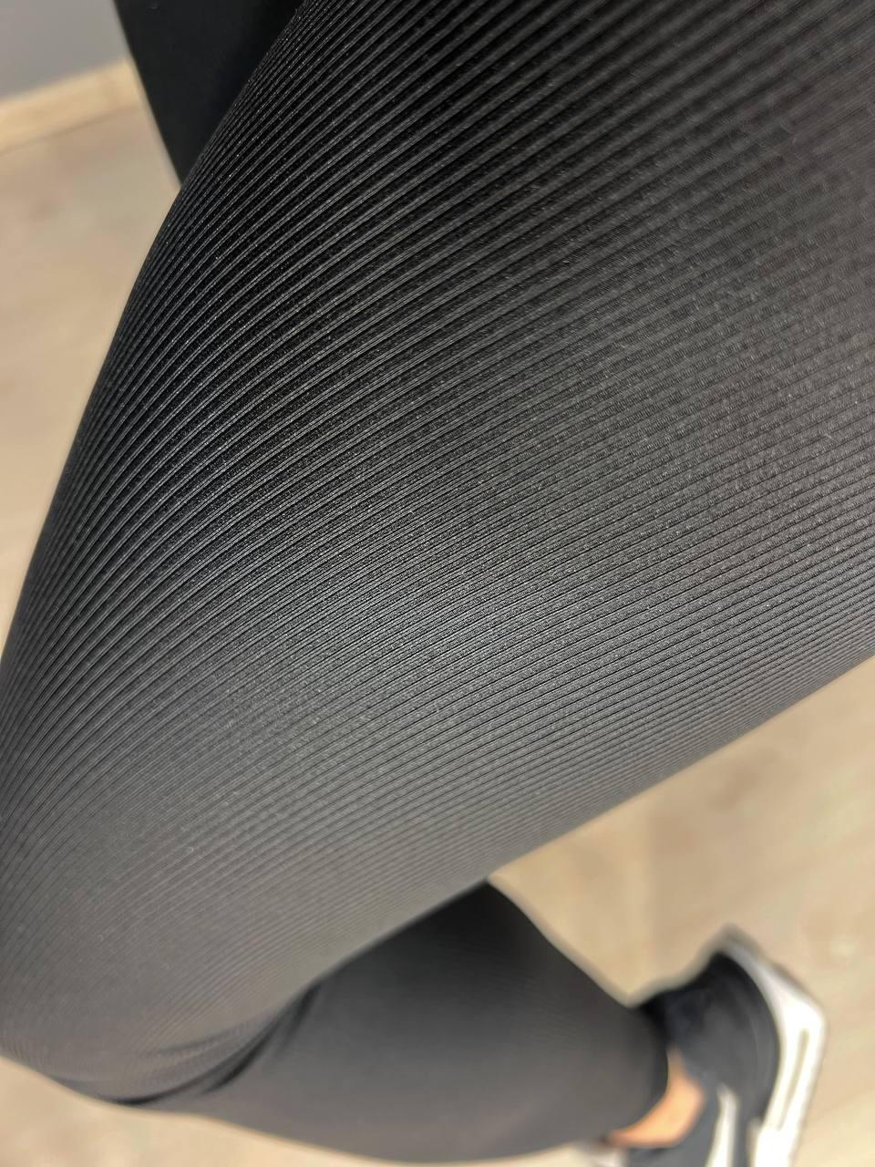 Лосини жіночі Kenalin D2 корсет на гачках в рубчик тонкі S/M Чорний (3967) - фото 6