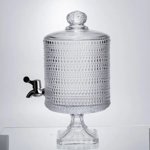 Лимонадниця на ніжці з товстого скла з краном 4,5 л Прозорий - фото 4