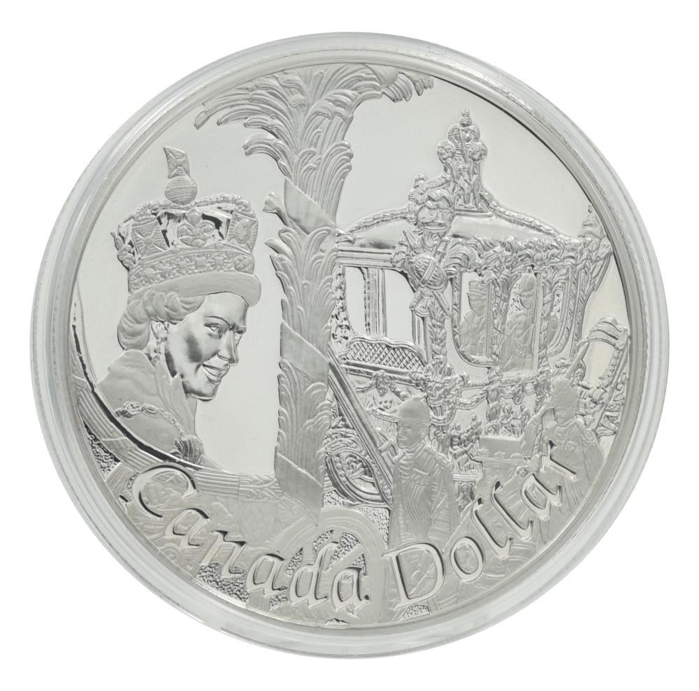 Коллекционная монета Канада 1 доллар 2002 серебро Proof 50 лет правлению Королевы Елизаветы II Ag 925/25,18 г (М23925)