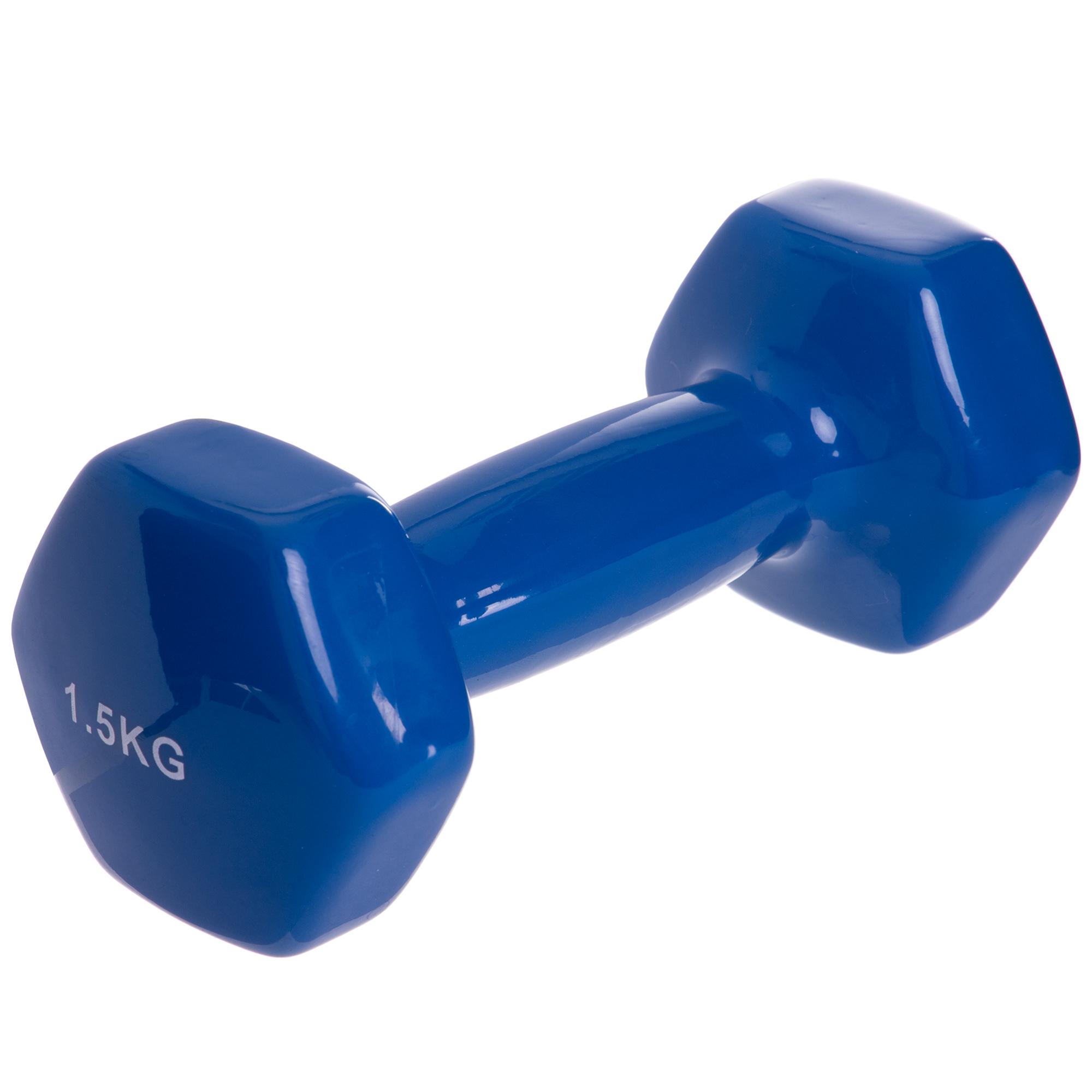 Гантель для фитнеса с виниловым покрытием Zelart TA-2825-1,5 1 шт. 1,5 кг Синий (DR005002)