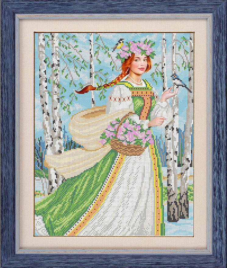 Схема для вишивання бисером Песня весны частичная зашивка 29х39 см (2555990258)