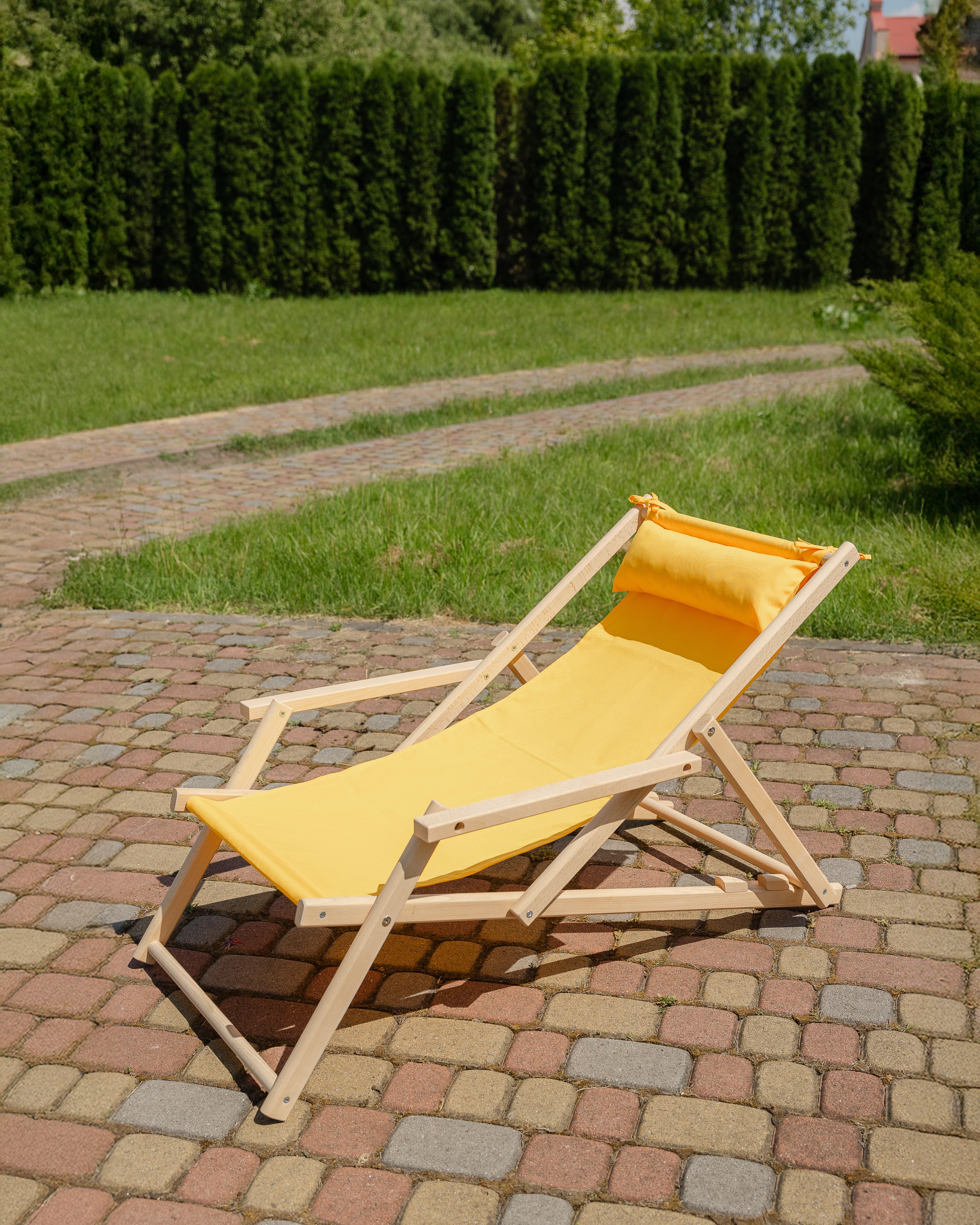 Шезлонг дерев'яний розкладний XRmaster з підлокітниками та підголовником Жовтий (0002247) - фото 1 Шезлонг дерев'яний розкладний XRmaster з підлокітниками та підголовником Жовтий (0002247) - фото 1