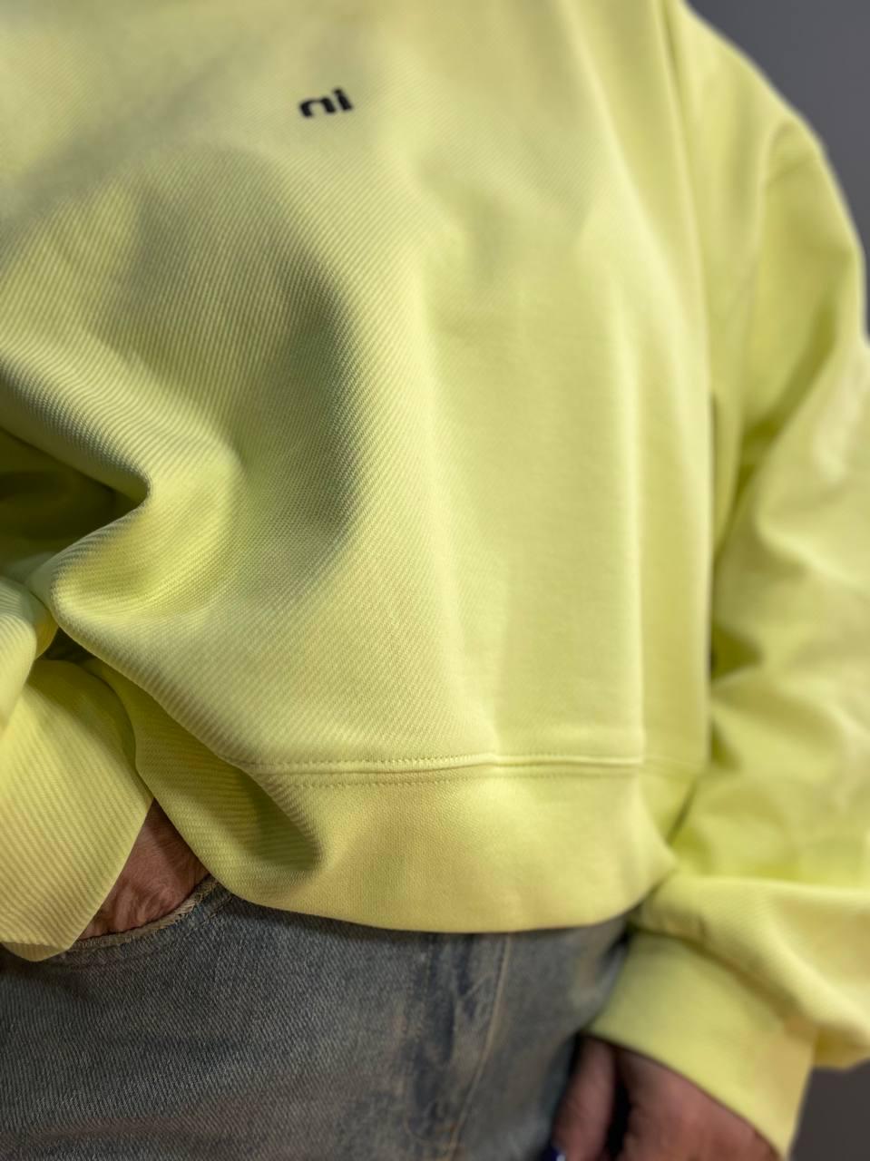 Свитшот женский U S 36918 рубчик диагональ маленькая вышивка in широкий OS Лимонный (1383) - фото 4 Свитшот женский U S 36918 рубчик диагональ маленькая вышивка in широкий OS Лимонный (1383) - фото 4