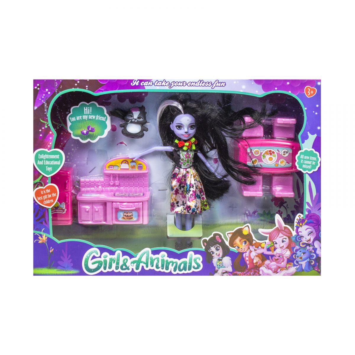 Кукла enchantimals sage skunk&caper с кухней (1-6-103409)