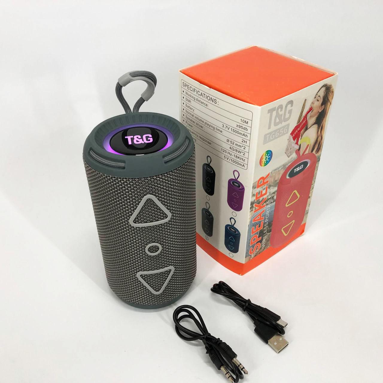 Портативна колонка Bluetooth TG656 FM-радіо Сірий - фото 10 Портативна колонка Bluetooth TG656 FM-радіо Сірий - фото 10