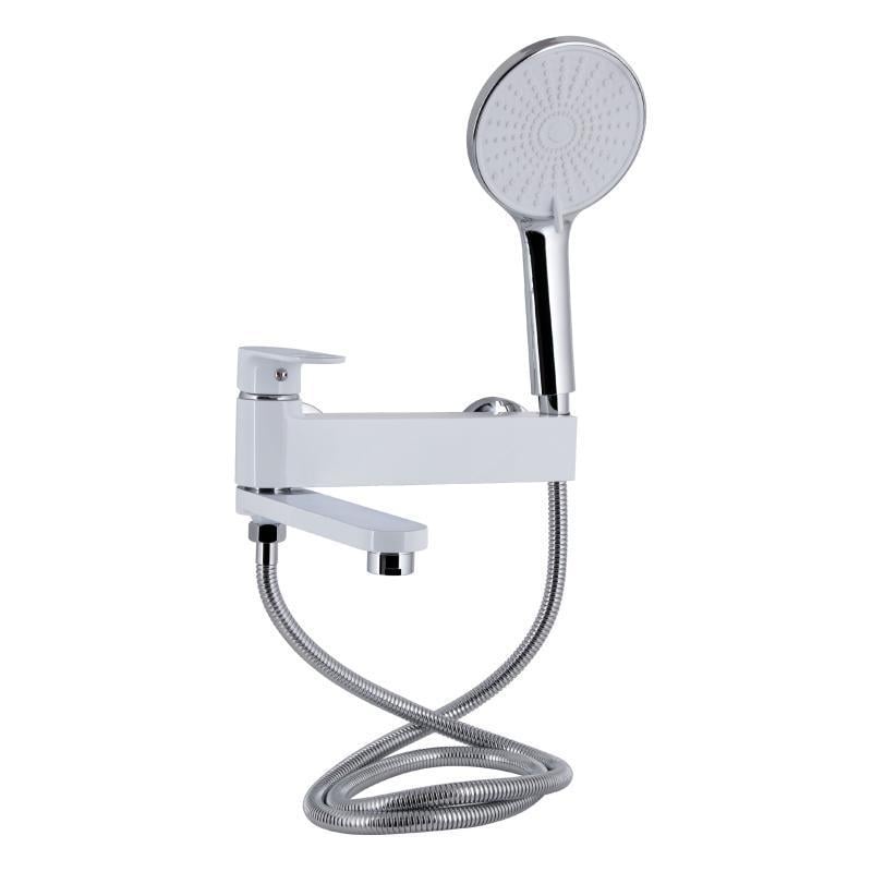 Смеситель для ванны с поворотным изливом Qtap Jay QTJAY260CRW45554 Chrome/White