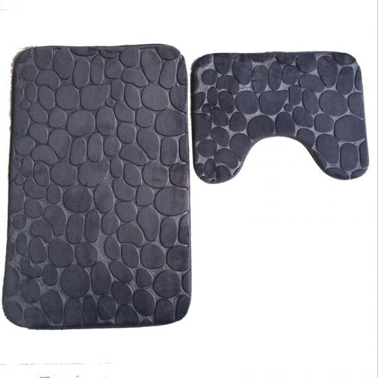 Набір килимків у ванну кімнату Камінці 2 шт. Grey (124264) Набір килимків у ванну кімнату Камінці 2 шт. Grey (124264)