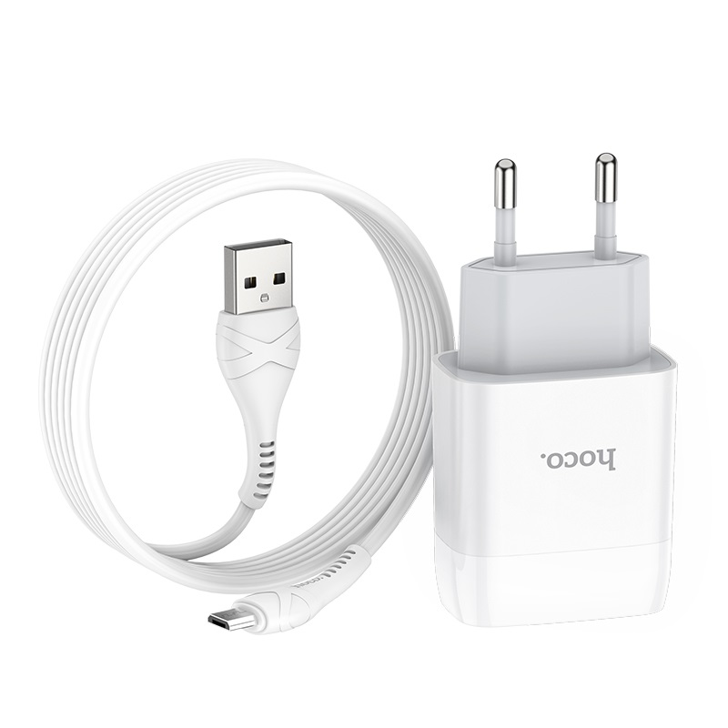 Зарядний пристрій мережевий Hoco C72A із кабелем Micro USB Glorious Single Port Charger 1USB 2.1A (257569)