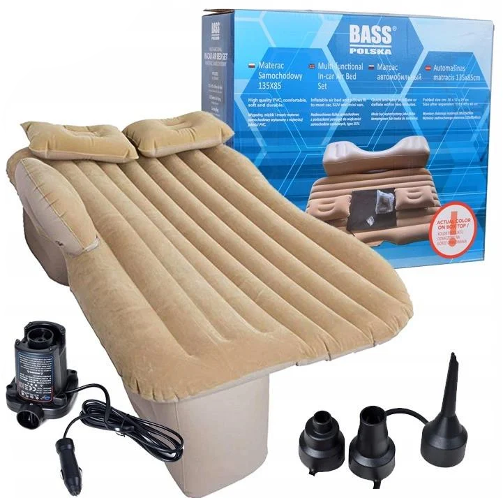Надувной матрас автомобильный Bass Polska 4195-B 135x80 см Бежевый (2254822334)