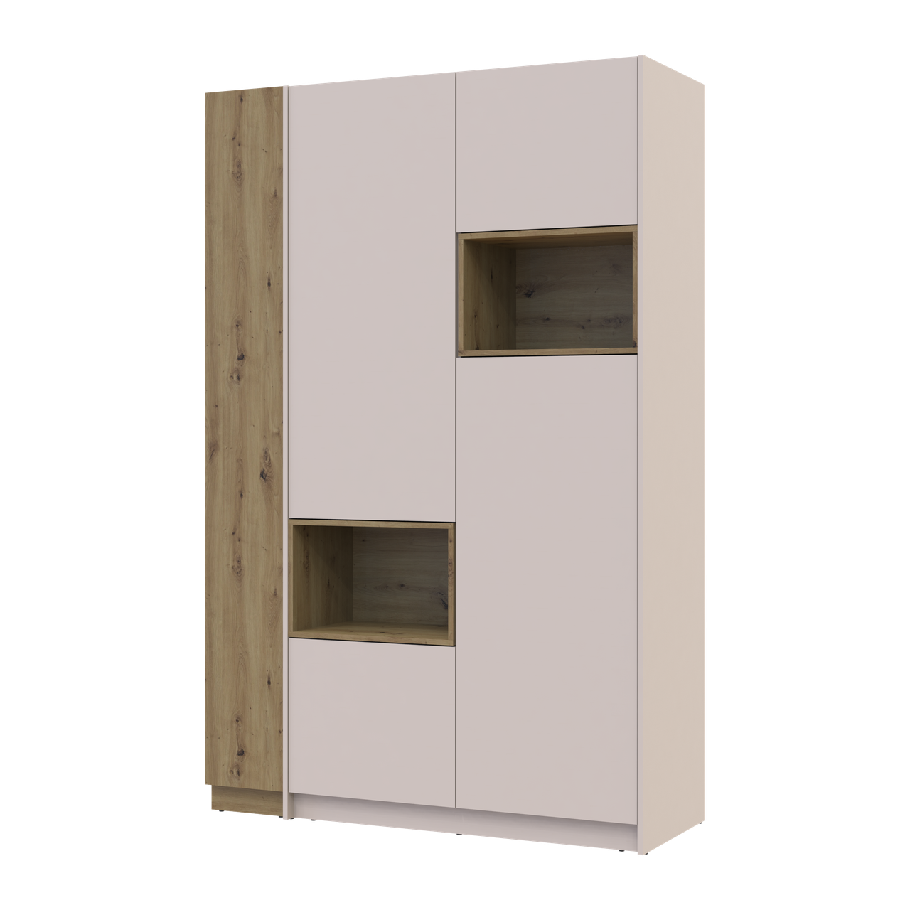 Шафа для одягу з нішею та етажеркою Doros Дейл 2 ДСП 143,2х52х220 см Кашемір/Дуб Артізан (42005155)