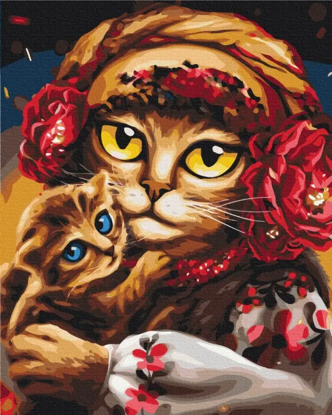 Картина по номерам Brushme Семья котиков 40x50 см (BSM-B53117)