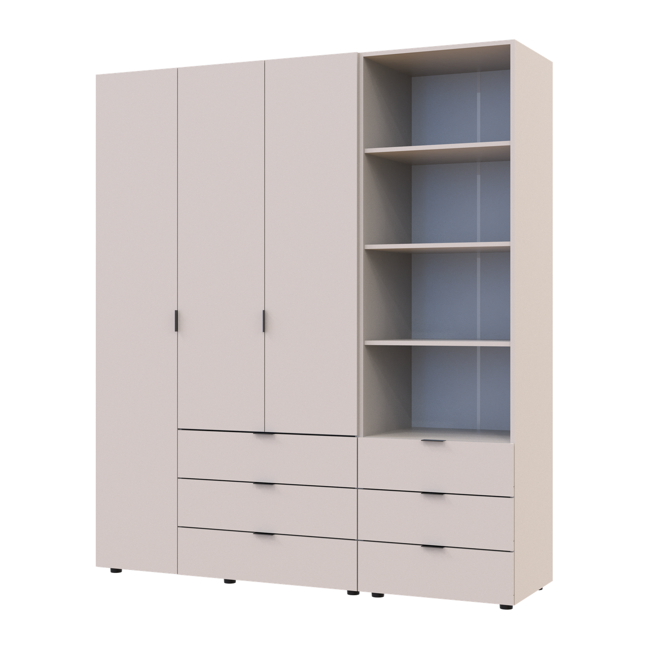 Шкаф для одежды Doros Гелар 3 ДСП с пеналом 176,2х49,5х203,4 см Кашемир (42005175)