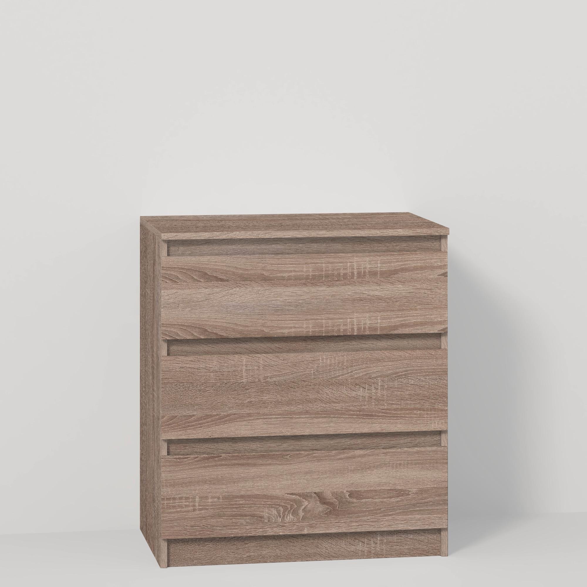 Комод на 3 ящика без ручек Line KF3 700x450x800 мм Дуб Сонома Трюфель - фото 2 Комод на 3 ящика без ручек Line KF3 700x450x800 мм Дуб Сонома Трюфель - фото 2