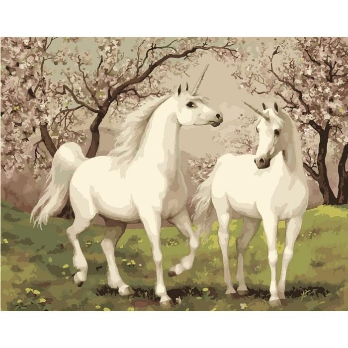 Картина по номерам Идейка Пара единорогов КНО2431 холст на подрамнике 40х50 см (1382940622)