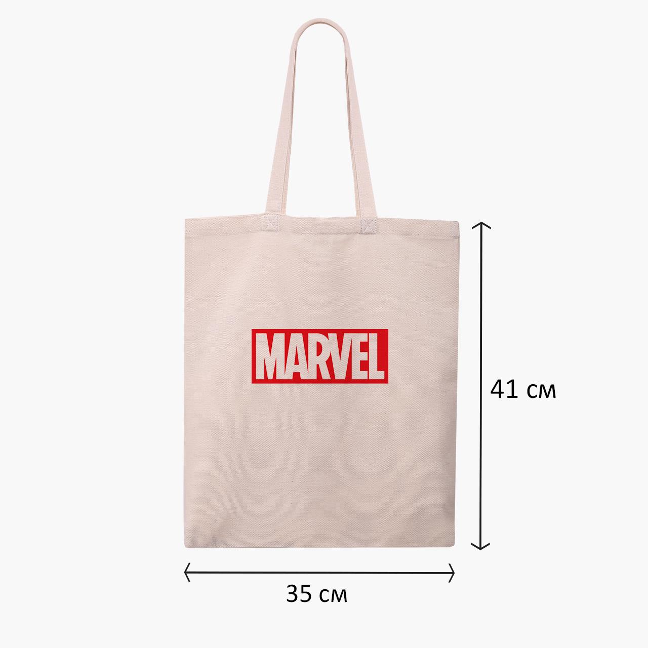 Еко сумка шоппер Marvel 41x35 см Бежевий (9227-1982-WT) - фото 3