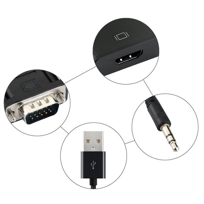 Перехідник-конвертер 4Sport VGA - HDMI 0,2 м Black (CC-VATHA-B) - фото 3