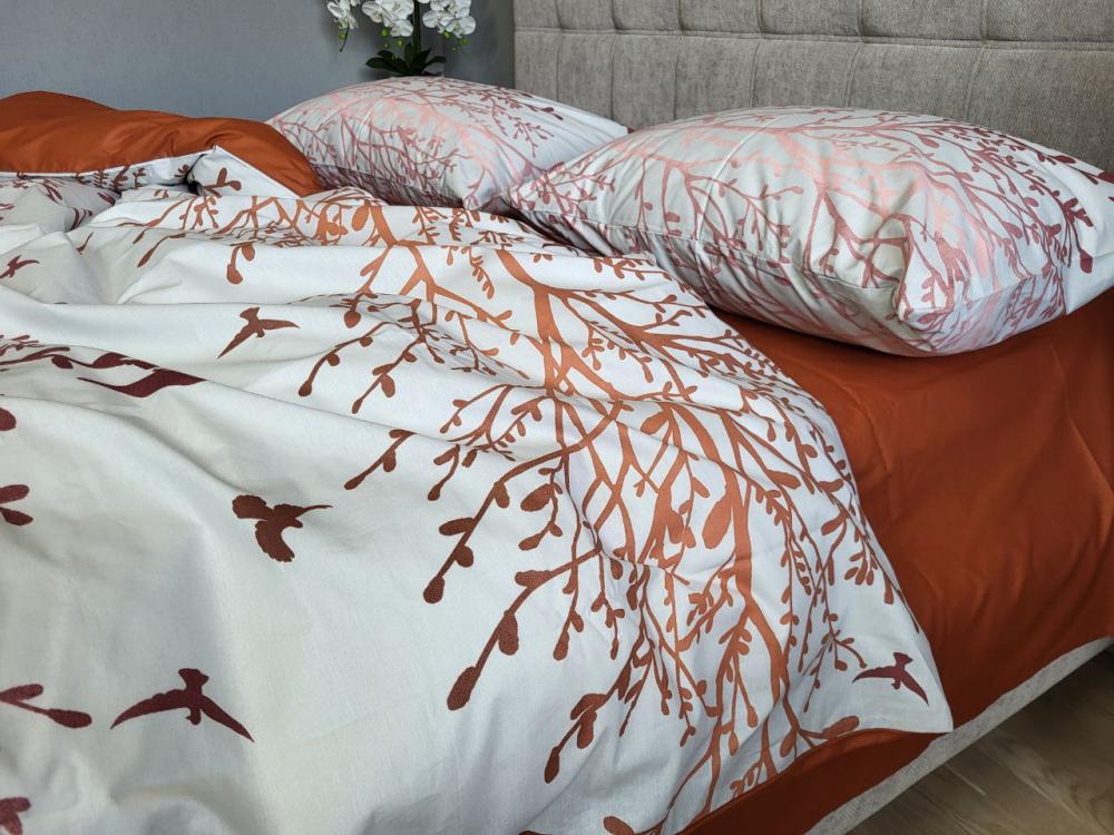 Комплект постельного белья Мираж cotton семейный Терракотовый Комплект постельного белья Мираж cotton семейный Терракотовый