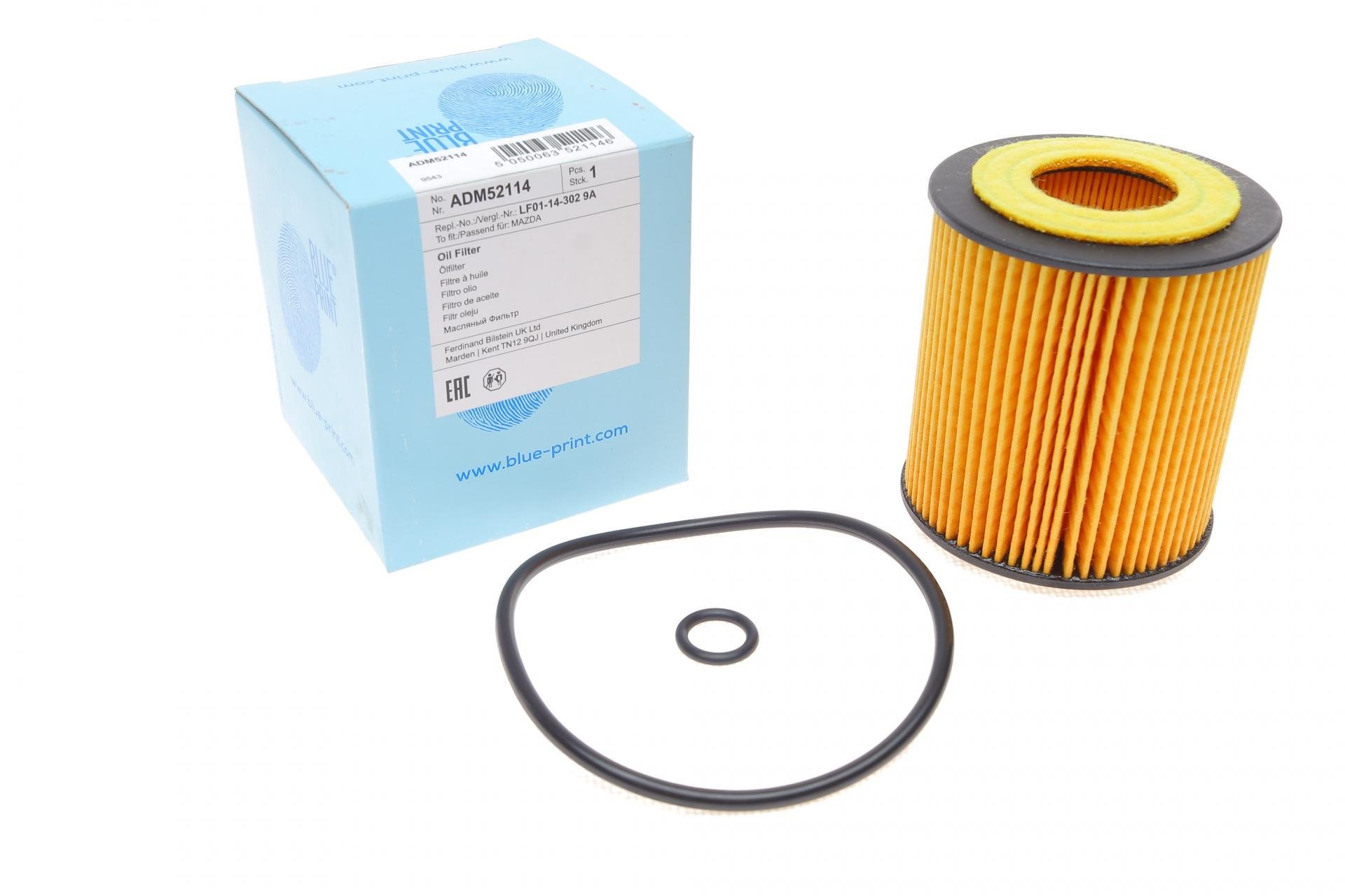 Фильтр масляный BLUE PRINT для Mazda 6 1,8-2,5 02-13/Ford Mondeo 1,8-2,0 00-15 (ADM52114)