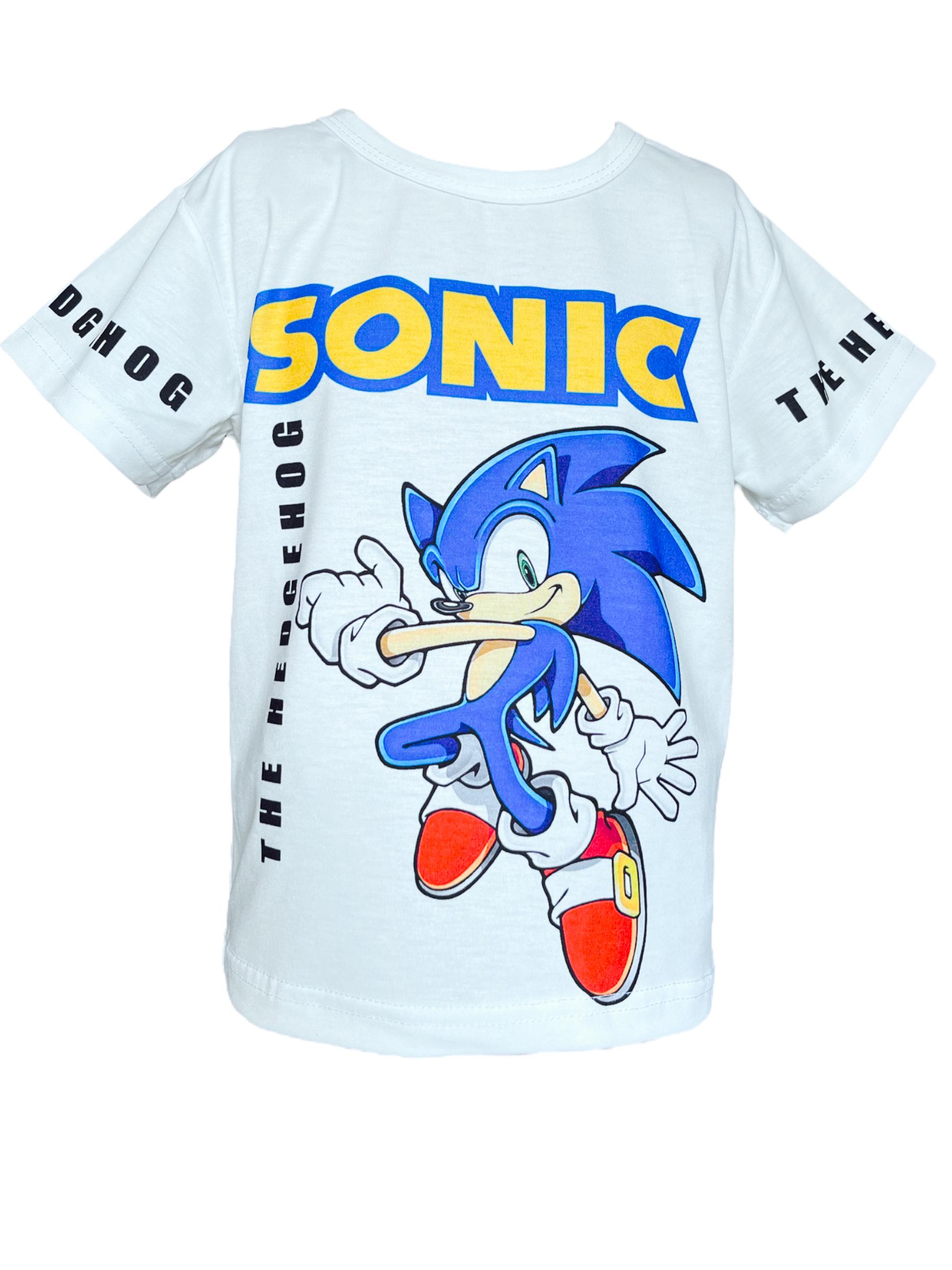 Футболка для хлопчика Сонік 104 см Молочний