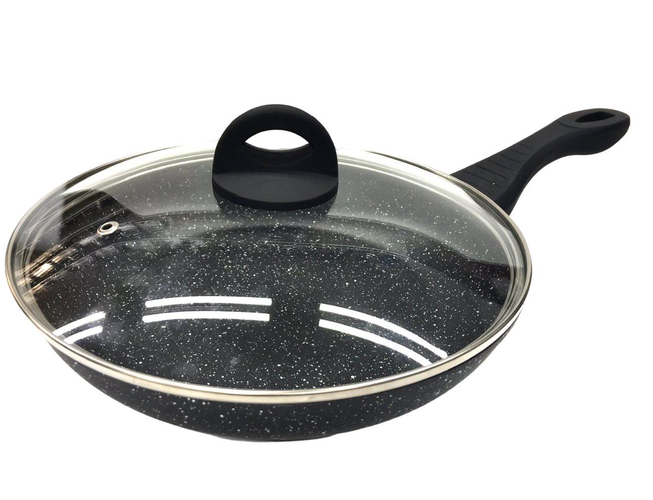 Сковорідка Benson з кришкою 28 см Чорний (14424267)