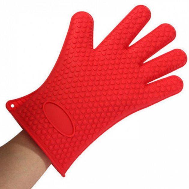 Рукавички жароміцні Antiscald Gloves із силікону Червоний (2351235123) - фото 4