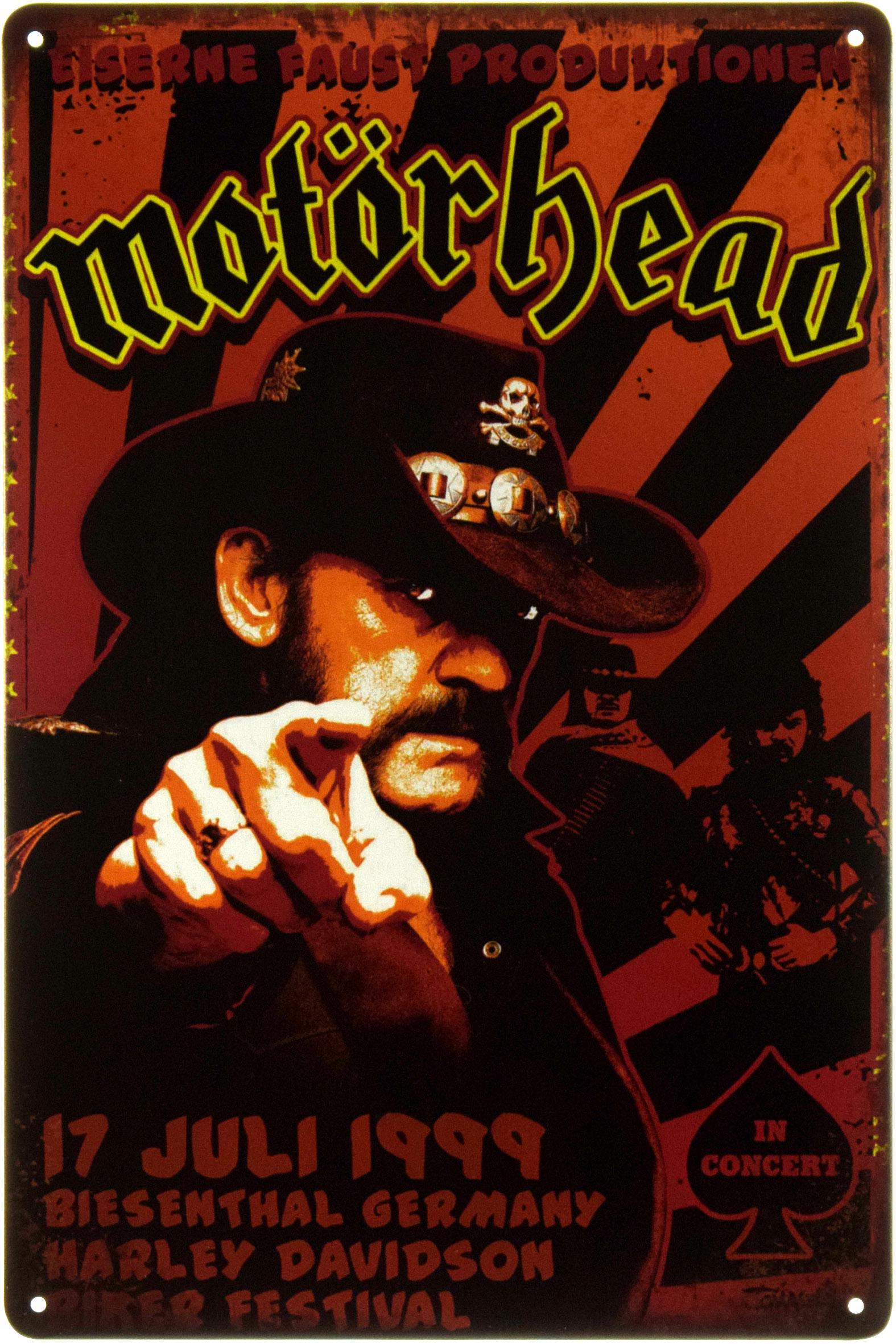 Табличка металлическая Motorhead 1999 20x30 см