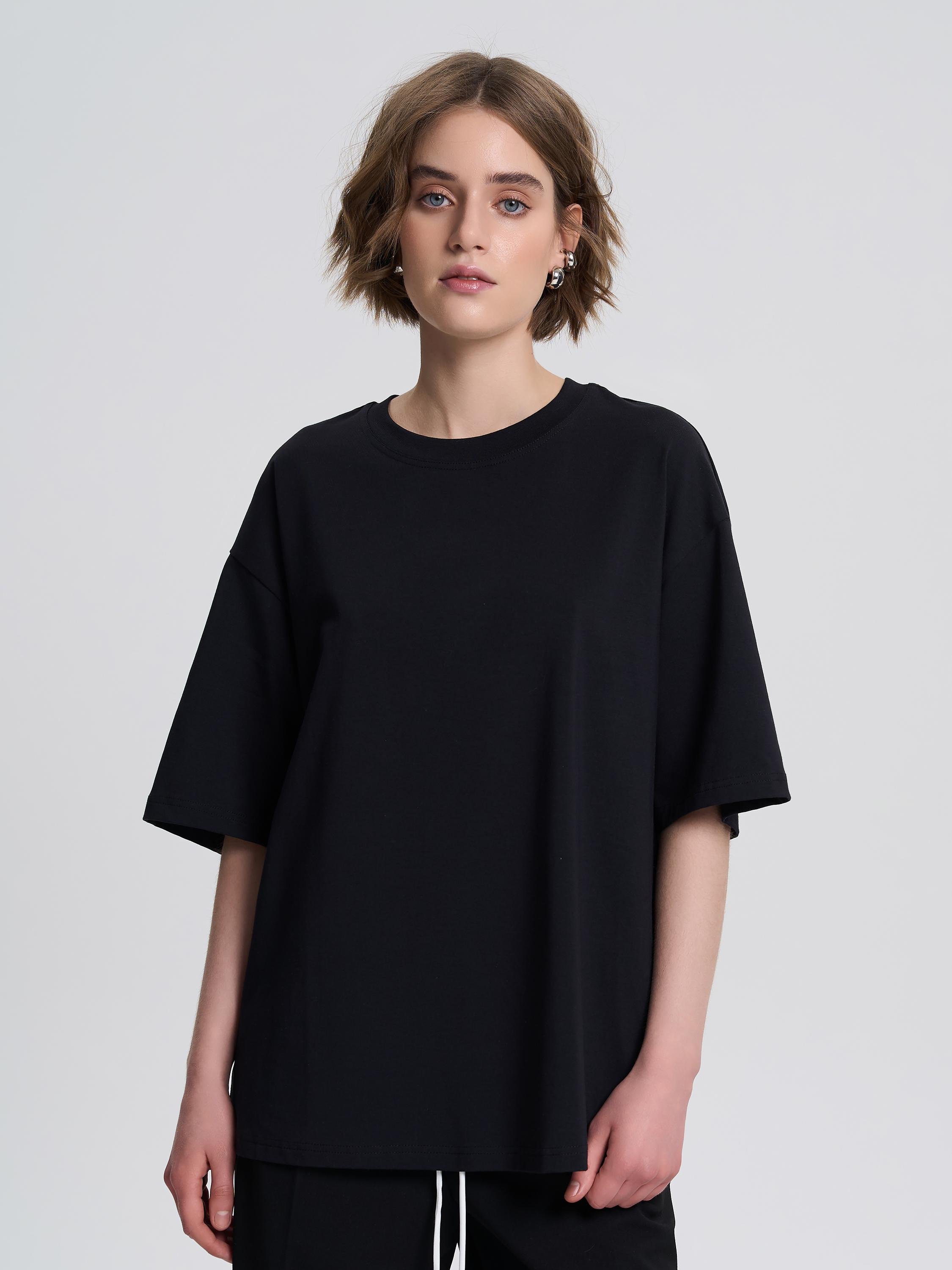 Футболка женская оверсайз ROZA 231105 S Черный (4824005697227) - фото 12 Футболка женская оверсайз ROZA 231105 S Черный (4824005697227) - фото 12