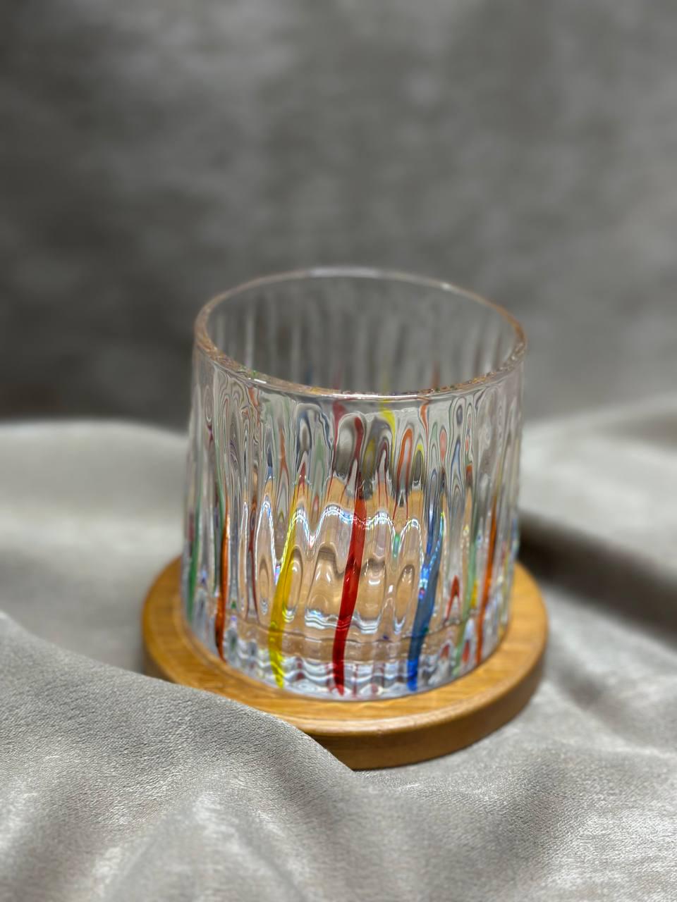 Стакан волчок для виски TS Kitchen Ice Arrows с бамбуковой подставкой 270 мл (20811072)