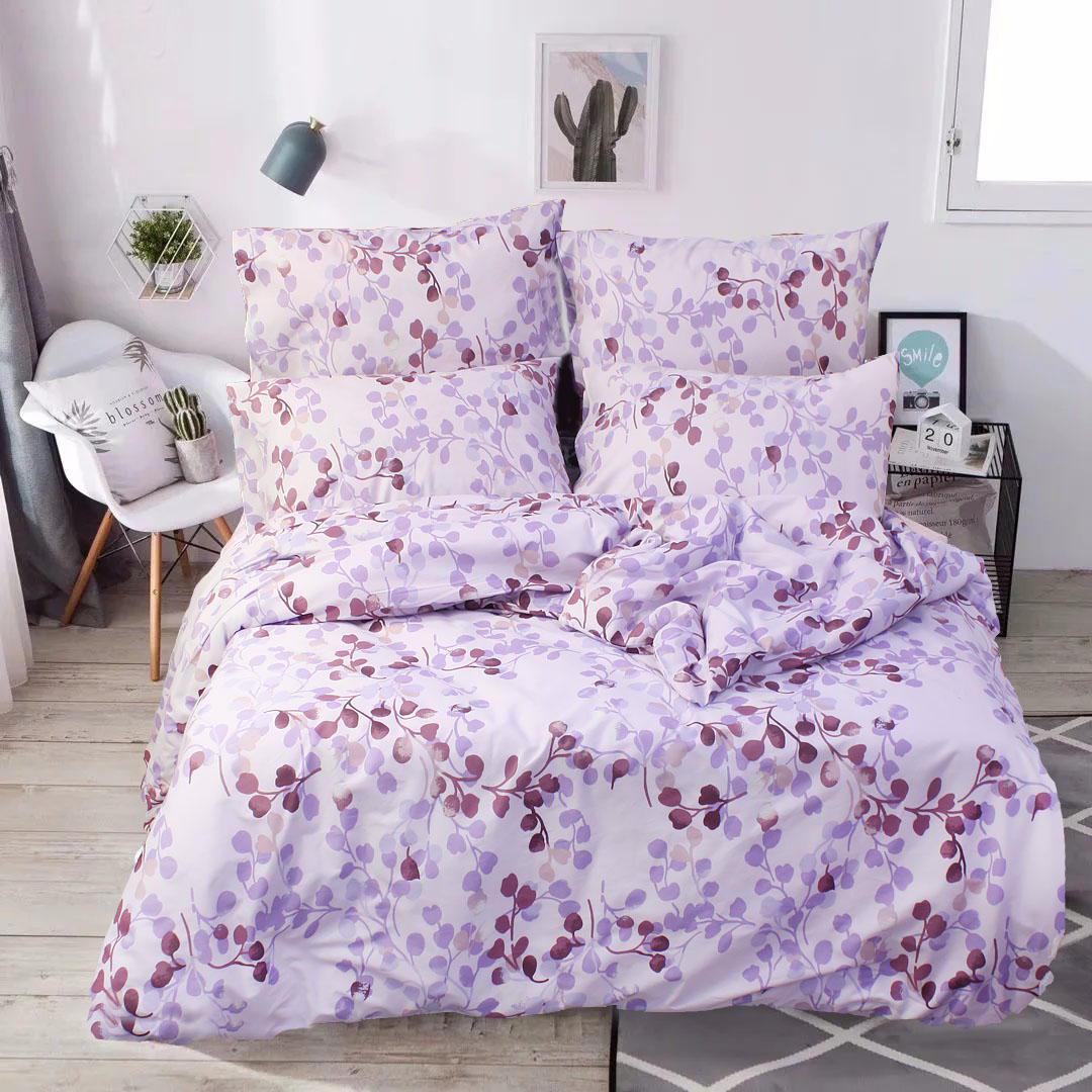 Комплект постельного белья семейный Еней-плюс Т0715 Фиолетовый/Сиреневый