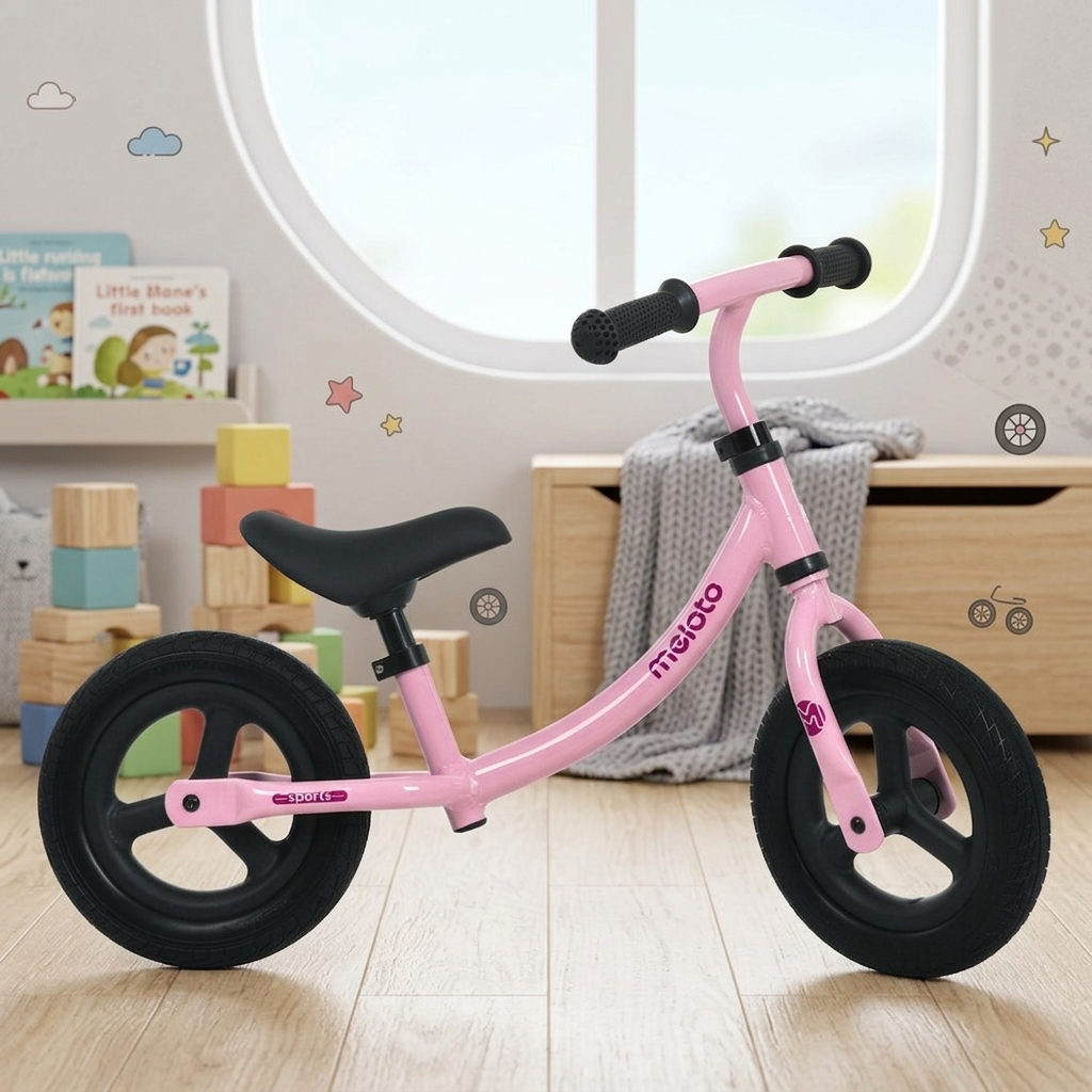 Биговел детский двухколесный Profi Kids без педалей 10" d 25 см от 16 месяцев Розовый (MBB 1044-3)