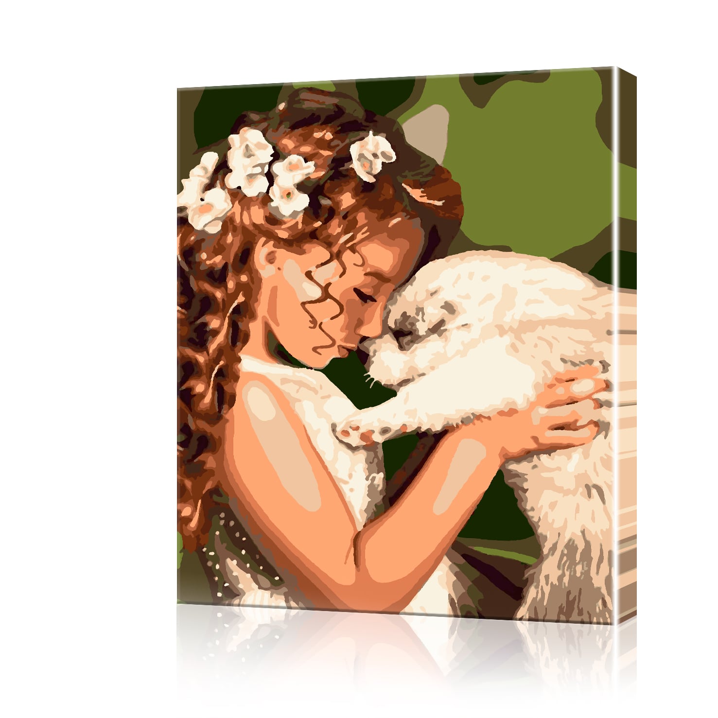 Картина за номерами ArtSale Дівчинка з собакою PBN1003 40х50 см