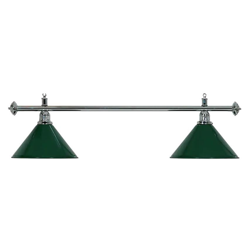 Светильник бильярдный 2-х ламповый Зеленый/Серебряный