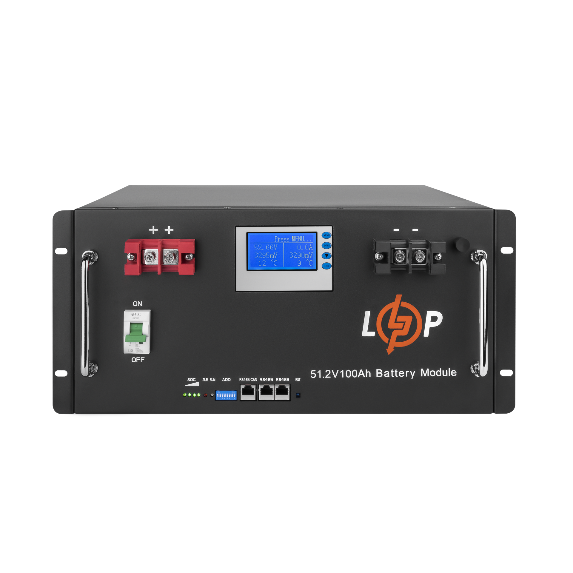 Акумулятор LP LiFePO4 48V 51,2V-100 Ah 5120Wh Smart BMS 100A з LCD RM